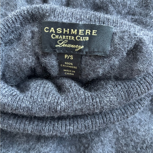 Charter Club Gray Turtleneck Sweater 100% cashmere - Picture 4 of 6